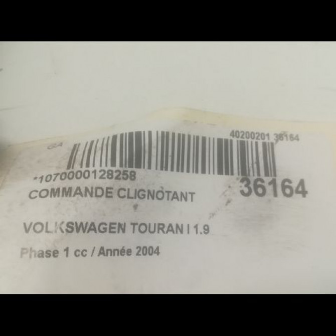 Commande clignotant occasion VOLKSWAGEN TOURAN I Phase 1 03-2003->12-2006 1.9 TDI 100ch 3C8941431CXSH 3