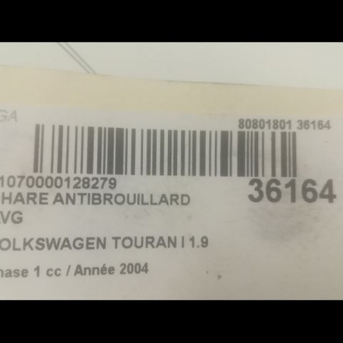 Phare antibrouillard avant gauche occasion VOLKSWAGEN TOURAN I Phase 1 03-2003->12-2006 1.9 TDI 100ch 1T0941699 3