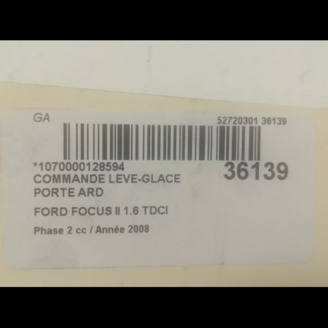 Commande leve-glace porte arrière droite occasion FORD FOCUS II Phase 2 01-2008->12-2010 1.6 TDCI 90ch 3