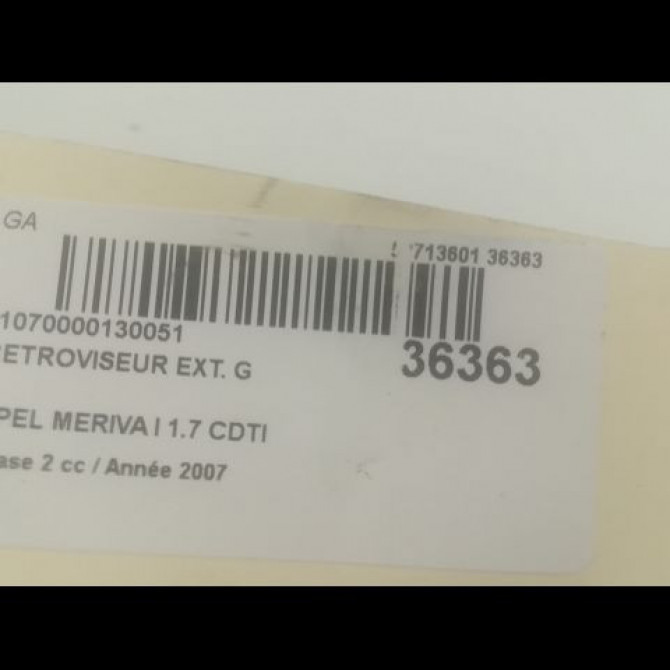 Retroviseur exterieur gauche occasion OPEL MERIVA I Phase 2 01-2006->09-2010 1.7 CDTI 100ch 13157142 3