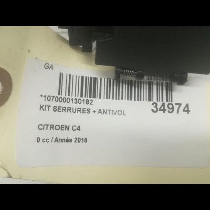 Kit serrures + antivol occasion CITROEN C4 PICASSO II Phase 1 04-2013->... 2.0 BlueHDi 150ch 9801825580 5