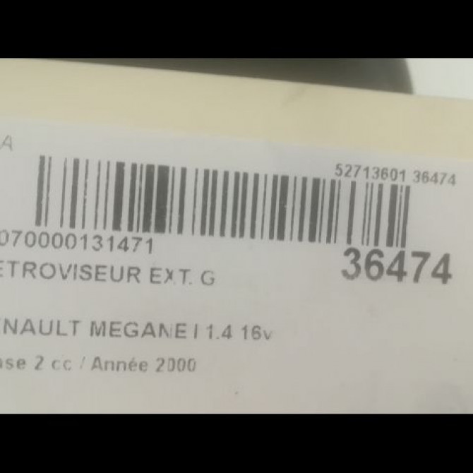 Retroviseur exterieur gauche occasion RENAULT MEGANE I Phase 2 03-1999->06-2003 1.4 16v 7701471858 3