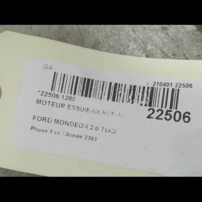 Moteur essuie-glace avant occasion FORD MONDEO II Phase 1 09-2000->06-2007 2.0 TDCI 130ch 1229139 3