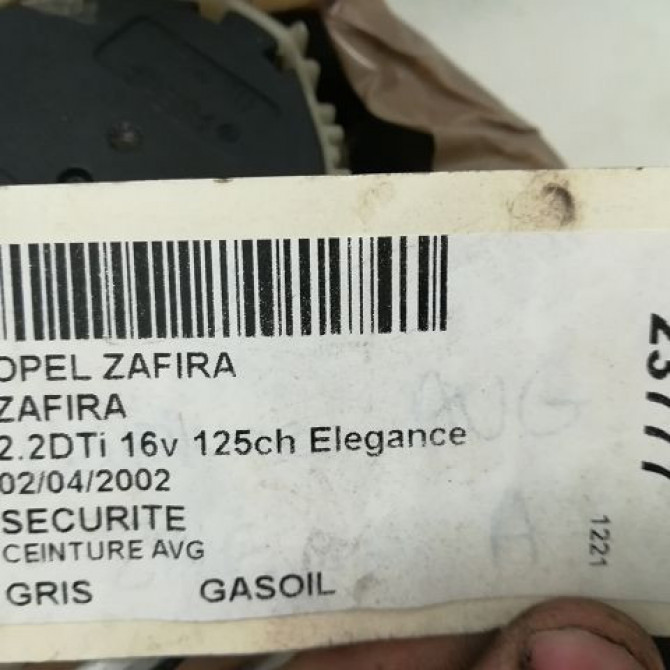 Ceinture avant gauche occasion OPEL ZAFIRA I Phase 1 03-1999->07-2005 2.0 DTI 16v 85ch 90560635 3