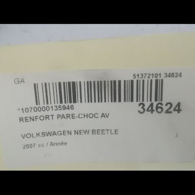 Renfort pare-choc avant occasion VOLKSWAGEN NEW BEETLE I Phase 2 10-2005->10-2011 1C0805551R 4