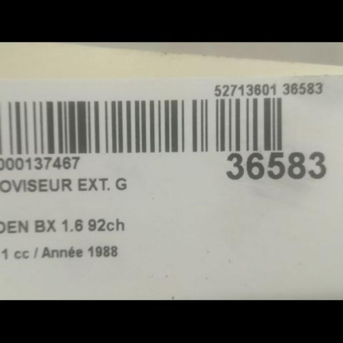 Retroviseur exterieur gauche occasion CITROEN BX Phase 1 10-1982->12-1993 1.6 92ch 3