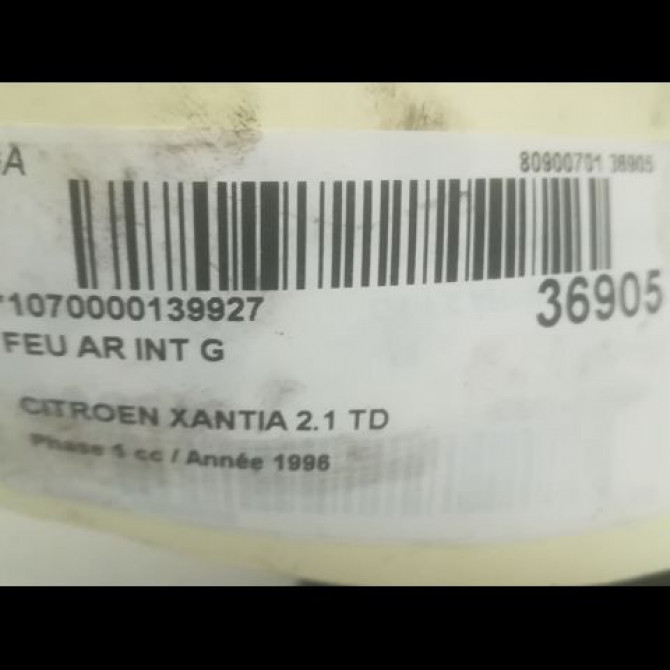 Feu arrière interieur gauche occasion CITROEN XANTIA Phase 1 03-1993->06-1998 2.1 TD 95668017 3
