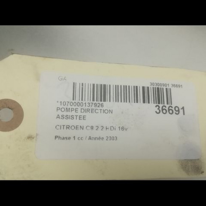 Pompe direction assistee occasion CITROEN C8 Phase 1 06-2002->... 2.2 HDi 16v 130ch 4007EP 3