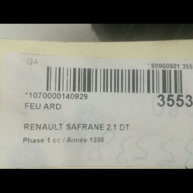 Feu arrière droit occasion RENAULT SAFRANE Phase 1 04-1992->09-1996 2.1 DT 7701035700 3