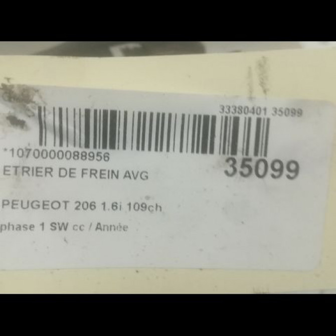 Etrier de frein avant gauche occasion PEUGEOT 206 206 phase 1 SW 2002-06-01->2006-12-31 1.6i 109ch 3