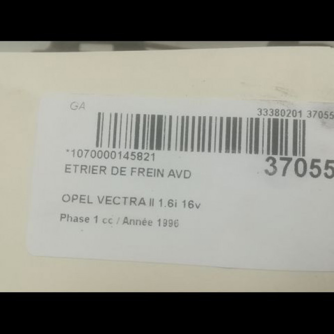 Etrier de frein avant droit occasion OPEL VECTRA II Phase 1 11-1995->02-1999 1.6i 16v 90487043 3