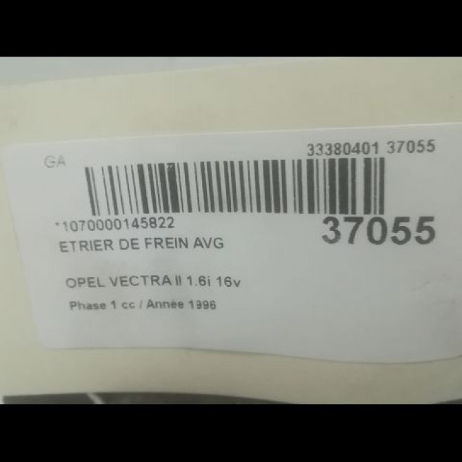 Etrier de frein avant gauche occasion OPEL VECTRA II Phase 1 11-1995->02-1999 1.6i 16v 90487042 3