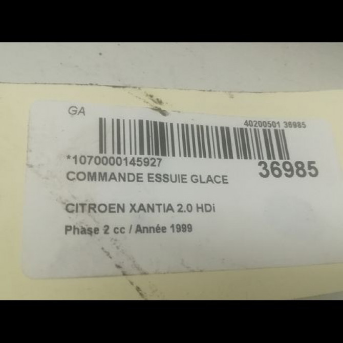 Commande essuie glace occasion CITROEN XANTIA Phase 2 12-1997->06-2001 2.0 HDi 90ch 6239H6 3