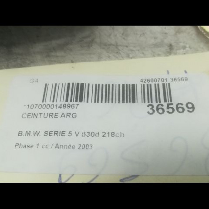 Ceinture arrière gauche occasion B.M.W. SERIE 5 V Phase 1 07-2003->03-2007 530d 218ch 4