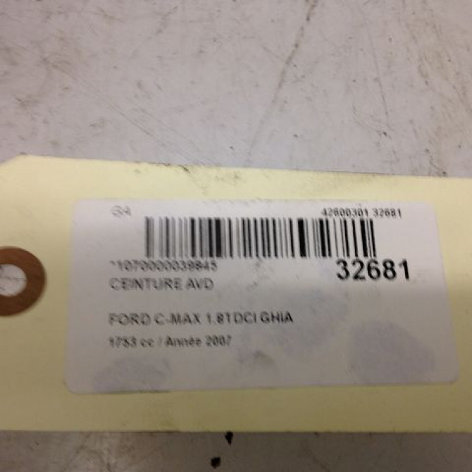 Ceinture avant droite occasion FORD CMAX I Phase 2 03-2007->09-2010 1.8 TDCI 8v 115ch 1466564 3