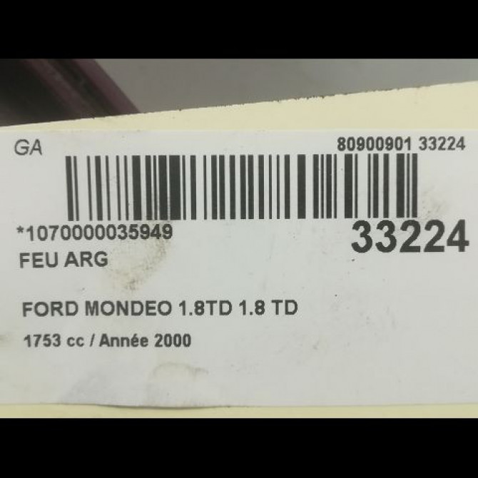 Feu arrière gauche occasion FORD MONDEO I Phase 2 10-1996->09-2000 1.8 TD 1090090 3