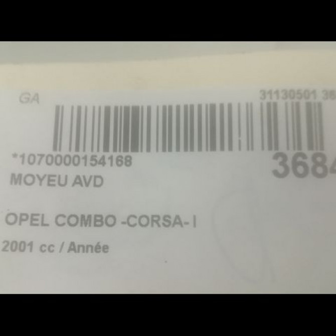Moyeu avd occasion OPEL COMBO -CORSA- I phase 1 08-1993->12-2001 90510544 3