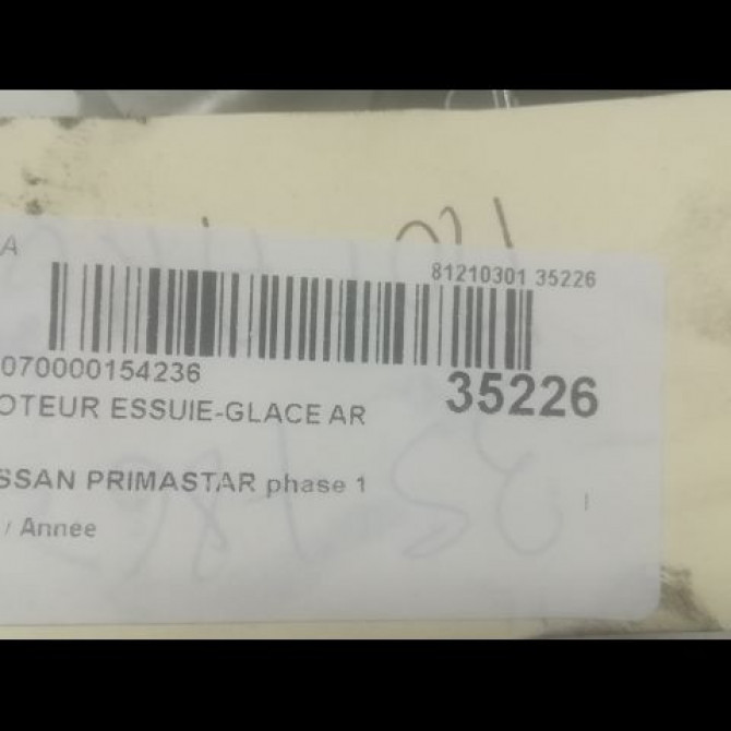 Moteur essuie-glace arrière occasion NISSAN PRIMASTAR phase 1 08-2006->... 3