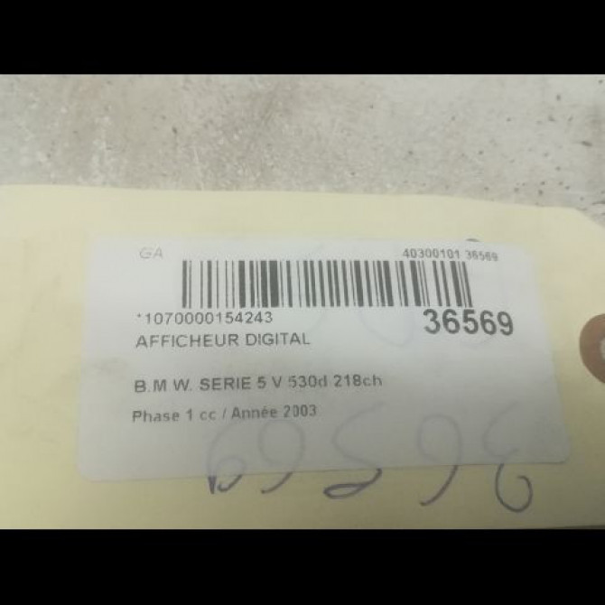 Afficheur digital occasion B.M.W. SERIE 5 V Phase 1 07-2003->03-2007 530d 218ch 3