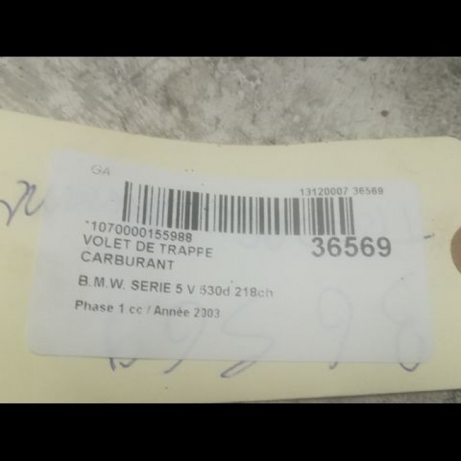 Volet de trappe carburant occasion B.M.W. SERIE 5 V Phase 1 07-2003->03-2007 530d 218ch 51177034281 3