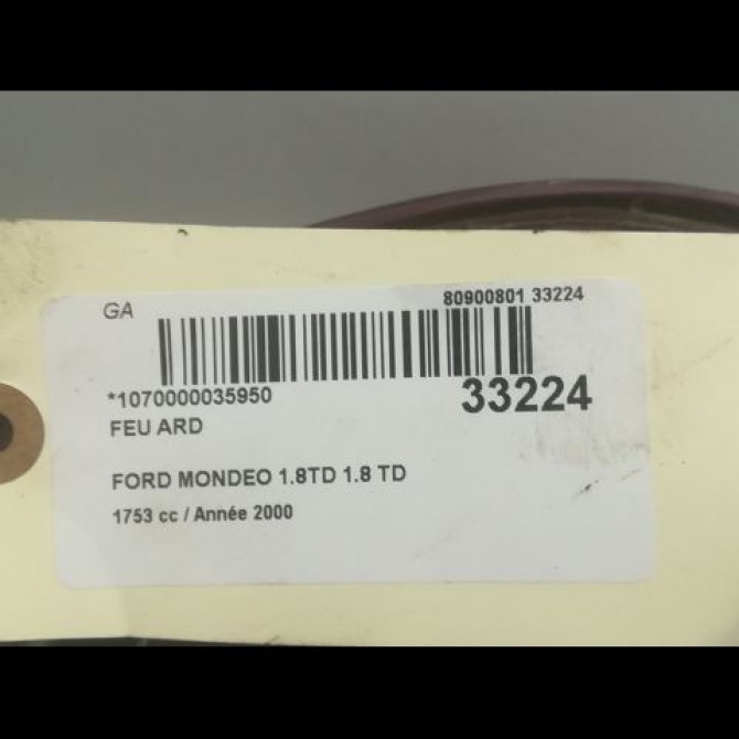 Feu arrière droit occasion FORD MONDEO I Phase 2 10-1996->09-2000 1.8 TD 1119438 3