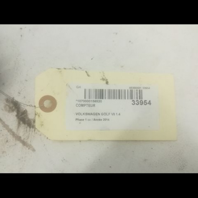 Compteur occasion VOLKSWAGEN GOLF VII GOLF VII Phase 1 2012-10-01->2017-06-30 1.4 TSI 150ch 5G1920750 3