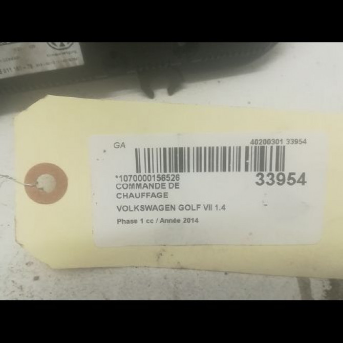Commande de chauffage occasion VOLKSWAGEN GOLF VII GOLF VII Phase 1 2012-10-01->2017-06-30 1.4 TSI 150ch 5G0907044CFWZU 3