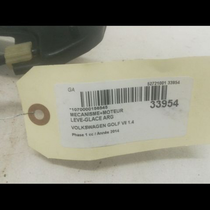 Mecanisme+moteur leve-glace arg occasion VOLKSWAGEN GOLF VII GOLF VII Phase 1 2012-10-01->2017-06-30 1.4 TSI 150ch 5G4839461C 3