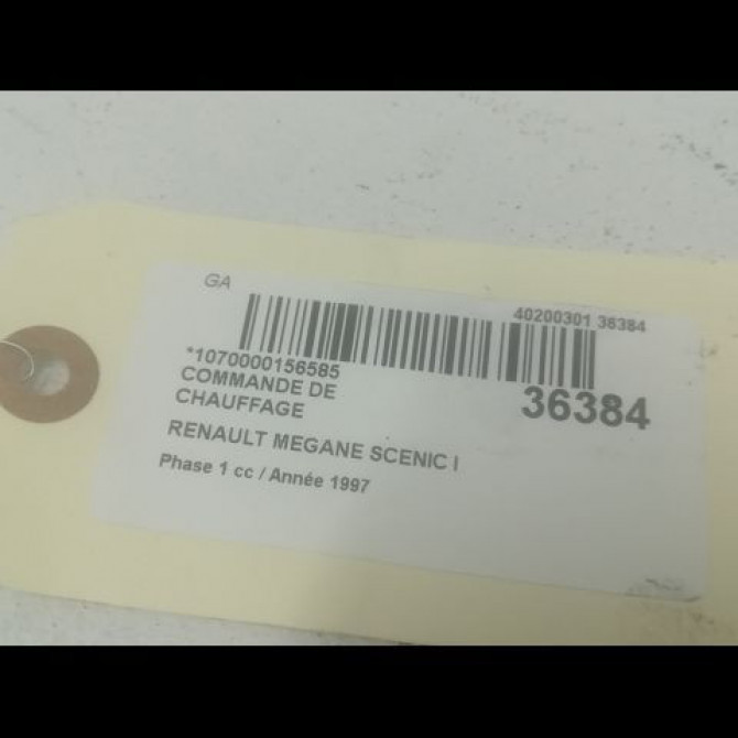 Commande de chauffage occasion RENAULT MEGANE SCENIC I Phase 1 09-1996->08-1999 1.9 D 3