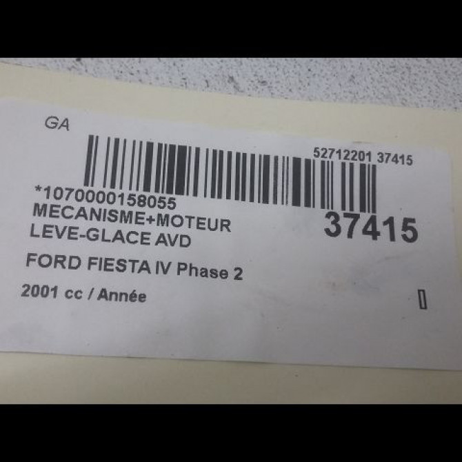 Mecanisme + moteur lève-glace avant droit occasion FORD FIESTA IV Phase 2 09-1999->09-2002 95508038 3
