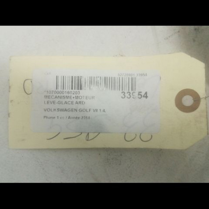 Mecanisme+moteur leve-glace ard occasion VOLKSWAGEN GOLF VII GOLF VII Phase 1 2012-10-01->2017-06-30 1.4 TSI 150ch 5G4839462C 3