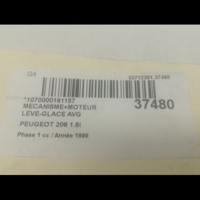 Mecanisme+moteur leve-glace avg occasion PEUGEOT 206 Phase 1 09-1998->03-2009 1.6i 9221F9 4