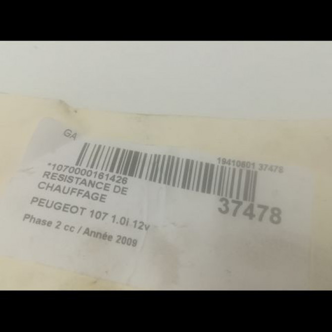 Resistance de chauffage occasion PEUGEOT 107 Phase 2 01-2009->01-2012 1.0i 12v 6445ZA 3