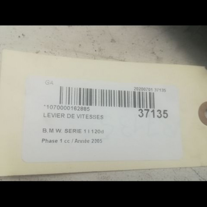 Levier de vitesses occasion B.M.W. SERIE 1 I Phase 1 05-2004->12-2006 120d 25117542200 3