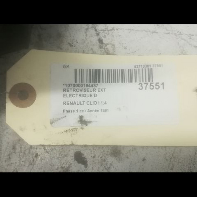 Retroviseur exterieur electrique droit occasion RENAULT CLIO I Phase 1 06-1990->03-1994 1.4 7700797005 3