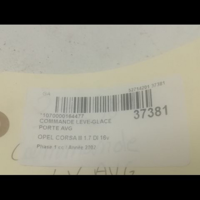 Commande lève-glace porte avant gauche occasion OPEL CORSA III Phase 1 10-2000->08-2003 1.7 DI 16v 24411030 3