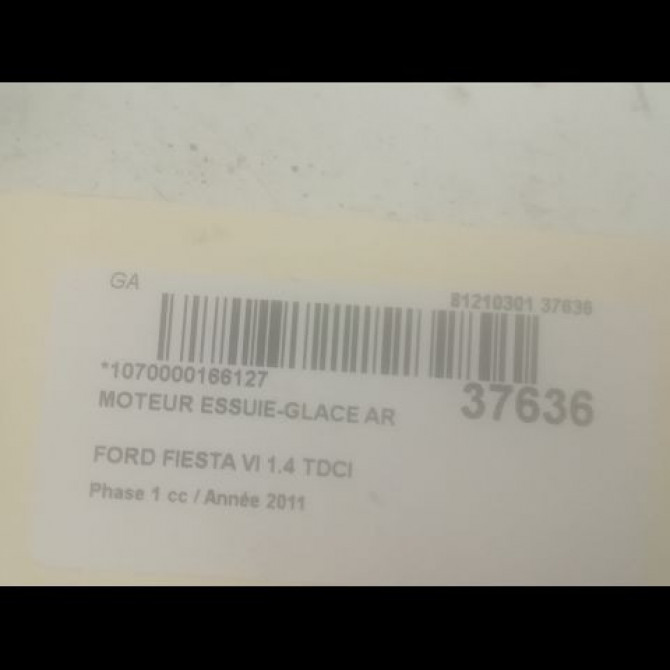 Moteur essuie-glace arrière occasion FORD FIESTA VI Phase 1 10-2008->11-2012 1.4 TDCI 70ch 1774291 3