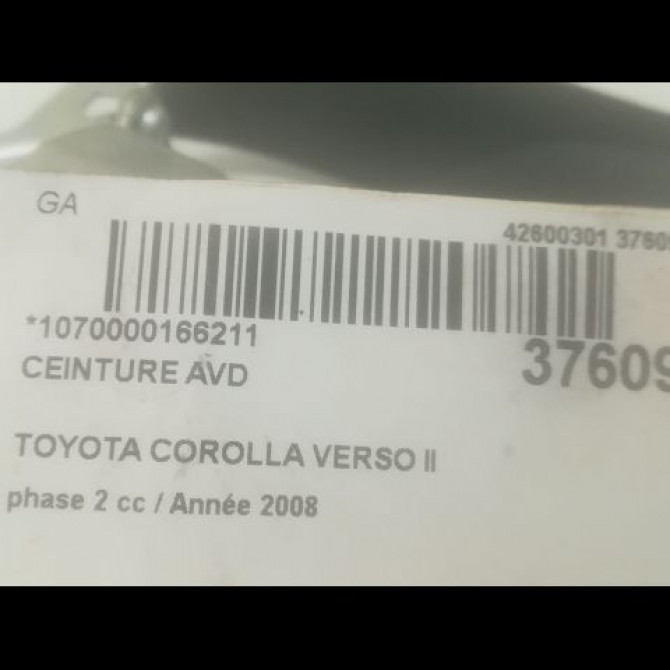 Ceinture avant droite occasion TOYOTA COROLLA VERSO II phase 2 06-2007->05-2009 2.2D 136ch 732100F030C0 4