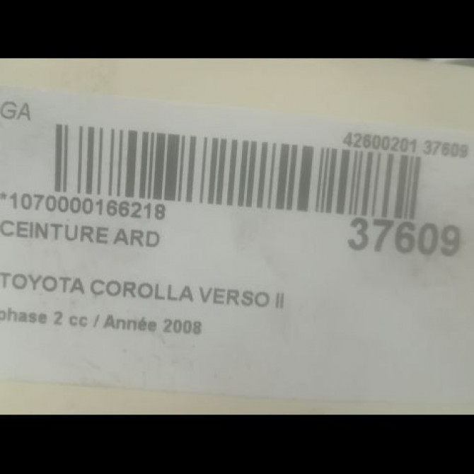 Ceinture arrière droite occasion TOYOTA COROLLA VERSO II phase 2 06-2007->05-2009 2.2D 136ch 4