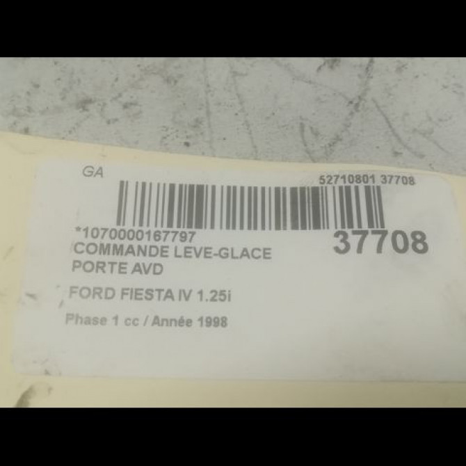 Commande lève-glace porte avant droite occasion FORD FIESTA IV Phase 1 09-1995->09-1999 1.25i 3
