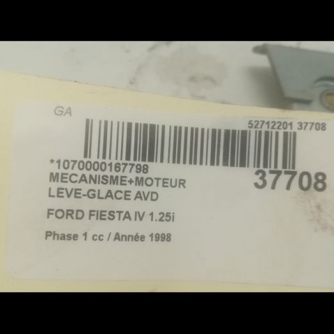 Mecanisme + moteur lève-glace avant droit occasion FORD FIESTA IV Phase 1 09-1995->09-1999 1.25i 1079233 2