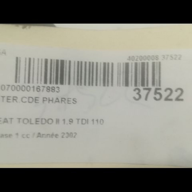 Interrupteur commande de phares occasion SEAT TOLEDO II Phase 1 04-1998->09-2004 1.9 TDI 110 8L0953513G01C 3