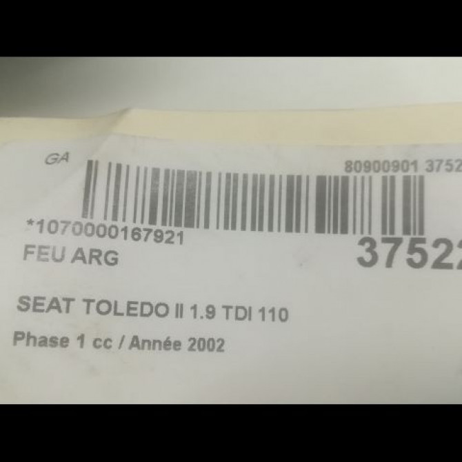 Feu arrière gauche occasion SEAT TOLEDO II Phase 1 04-1998->09-2004 1.9 TDI 110 1M594511101C 3