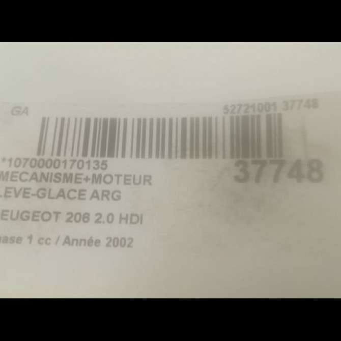 Mecanisme+moteur leve-glace arg occasion PEUGEOT 206 Phase 1 09-1998->03-2009 2.0 HDI 922352 3