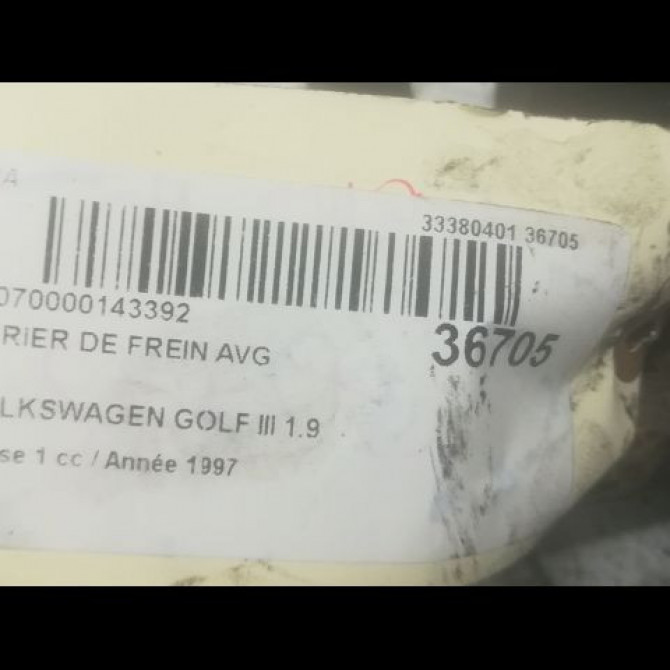 Etrier de frein avant gauche occasion VOLKSWAGEN GOLF III Phase 1 01-1992->12-1997 1.9 TDI 110ch 357615123AX 3