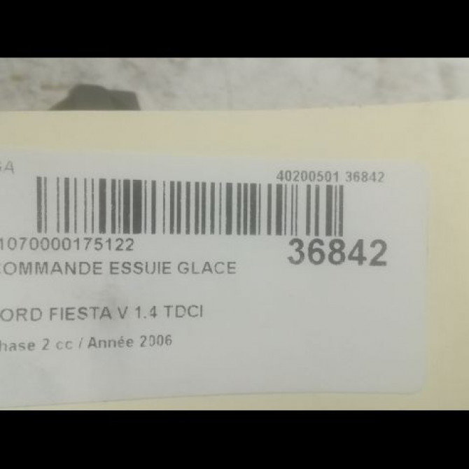 Commande essuie glace occasion FORD FIESTA V Phase 2 10-2005->10-2008 1.4 TDCI 3