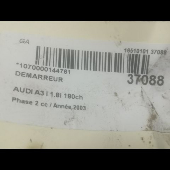 Démarreur occasion AUDI A3 I Phase 2 10-2000->06-2003 1.8i 180ch 9A911023X 4