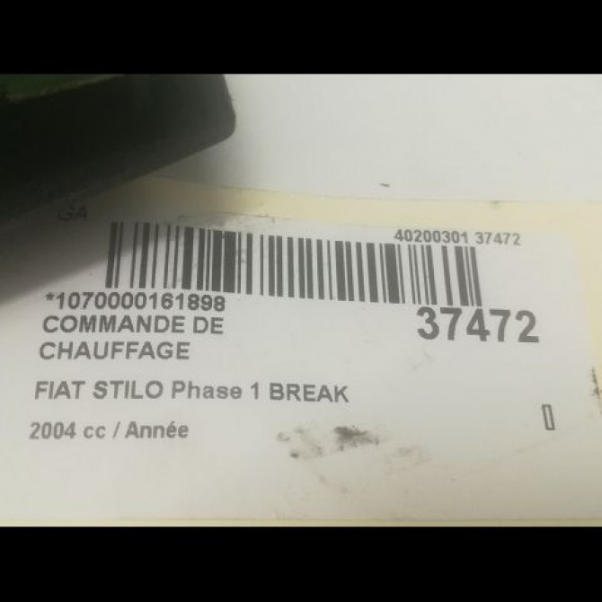 Commande de chauffage occasion FIAT STILO Phase 1 BREAK 10-2001->09-2007 46723480 3