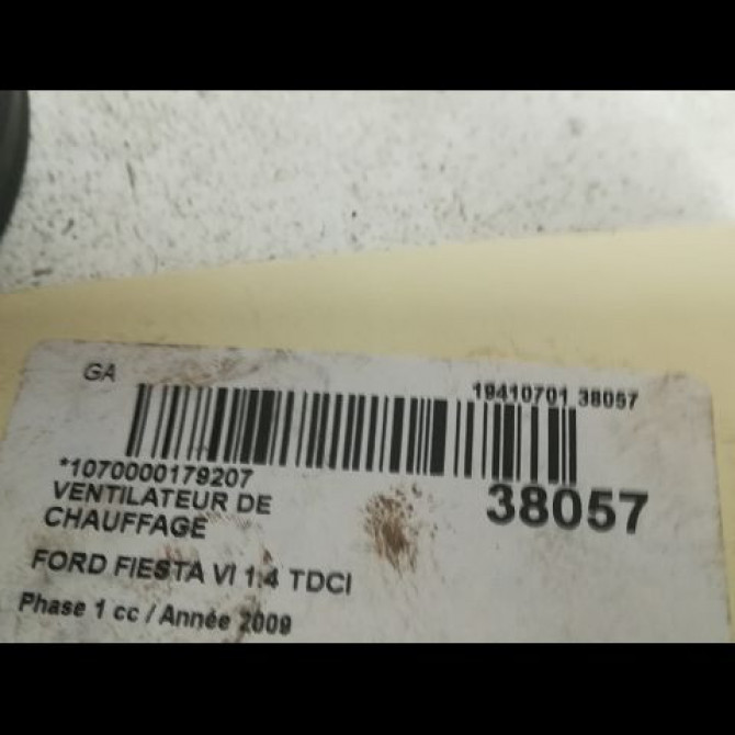Ventilateur de chauffage occasion FORD FIESTA VI Phase 1 10-2008->11-2012 1.4 TDCI 68ch 1790329 3