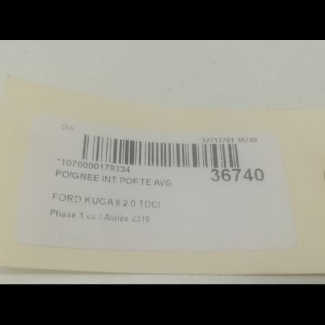 Poignee int porte avg occasion FORD KUGA II Phase 1 09-2012->... 2.0 TDCI 150ch 1784089 3